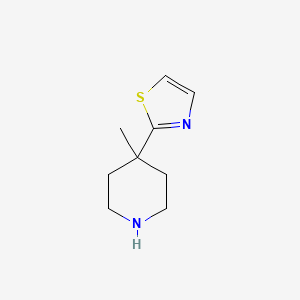 molecular formula C9H14N2S B7978506 4-Methyl-4-(1,3-thiazol-2-yl)piperidine 