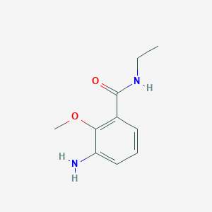 molecular formula C10H14N2O2 B7978545 3-amino-N-ethyl-2-methoxybenzamide 