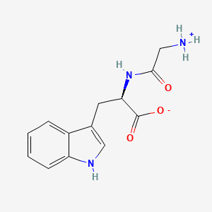 molecular formula C13H15N3O3 B7978550 (2R)-2-[(2-azaniumylacetyl)amino]-3-(1H-indol-3-yl)propanoate 