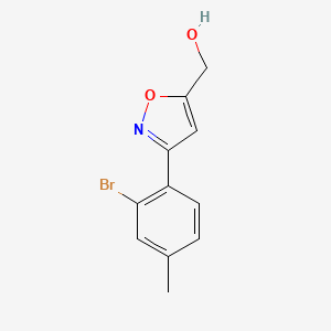 molecular formula C11H10BrNO2 B7978583 [3-(2-Bromo-4-methylphenyl)-1,2-oxazol-5-yl]methanol 