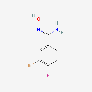 molecular formula C7H6BrFN2O B7978630 3-bromo-4-fluoro-N-hydroxybenzenecarboximidamide 