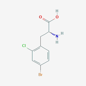 molecular formula C9H9BrClNO2 B7978638 4-Bromo-2-chloro-D-phenylalanine 