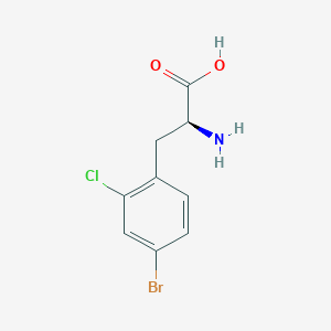 molecular formula C9H9BrClNO2 B7978640 4-Bromo-2-chloro-L-phenylalanine 