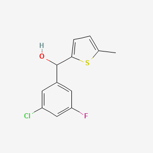 molecular formula C12H10ClFOS B7978661 3-Chloro-5-fluorophenyl-(5-methyl-2-thienyl)methanol CAS No. 1443350-92-2