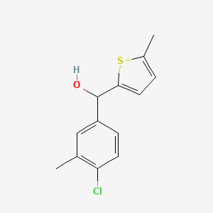 molecular formula C13H13ClOS B7978664 4-Chloro-3-methylphenyl-(5-methyl-2-thienyl)methanol 