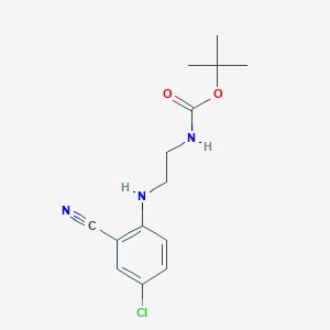 molecular formula C14H18ClN3O2 B7978761 tert-butyl N-[2-(4-chloro-2-cyanoanilino)ethyl]carbamate 
