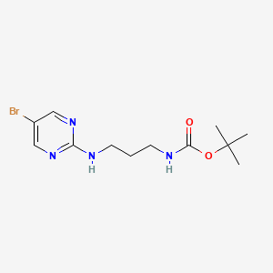 molecular formula C12H19BrN4O2 B7978766 tert-butyl N-[3-[(5-bromopyrimidin-2-yl)amino]propyl]carbamate 