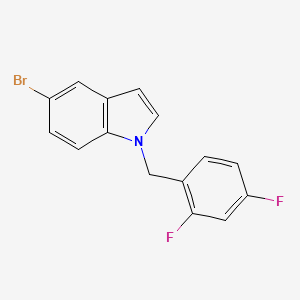 molecular formula C15H10BrF2N B7978898 5-Bromo-1-(2,4-difluorobenzyl)-1H-indole 