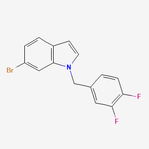 molecular formula C15H10BrF2N B7978931 6-Bromo-1-(3,4-difluorobenzyl)-1H-indole 