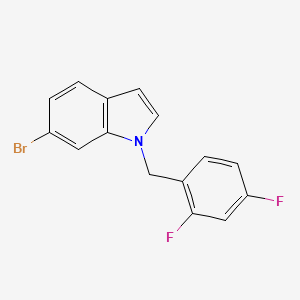 molecular formula C15H10BrF2N B7978942 6-Bromo-1-(2,4-difluorobenzyl)-1H-indole 