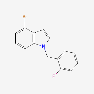 molecular formula C15H11BrFN B7978963 4-溴-1-(2-氟苄基)-1H-吲哚 