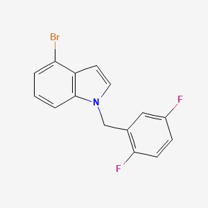 molecular formula C15H10BrF2N B7978970 4-Bromo-1-(2,5-difluorobenzyl)-1H-indole 