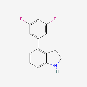 molecular formula C14H11F2N B7978977 4-(3,5-Difluorophenyl)indoline 