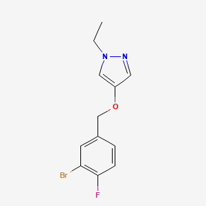 molecular formula C12H12BrFN2O B7979014 4-[(3-Bromo-4-fluorophenyl)methoxy]-1-ethyl-1H-pyrazole 