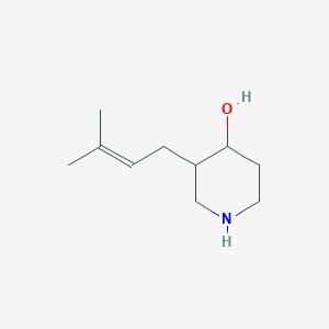 molecular formula C10H19NO B7979020 3-(3-Methylbut-2-en-1-yl)piperidin-4-ol 