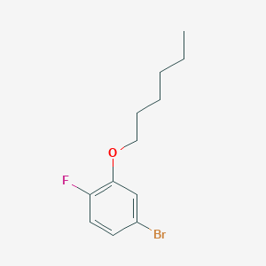 molecular formula C12H16BrFO B7979032 1-Bromo-4-fluoro-3-n-hexyloxybenzene 