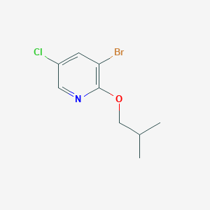 molecular formula C9H11BrClNO B7979034 3-Bromo-5-chloro-2-(2-methylpropoxy)pyridine 