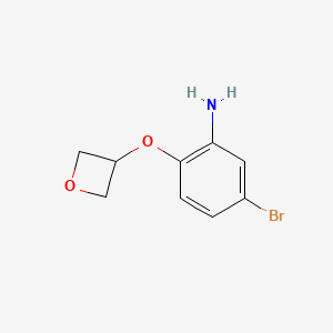 molecular formula C9H10BrNO2 B7979067 5-Bromo-2-(oxetan-3-yloxy)aniline 