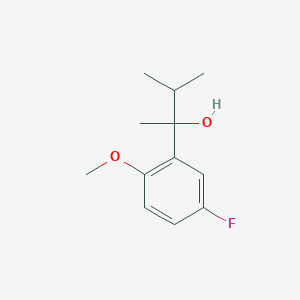 molecular formula C12H17FO2 B7979084 2-(3-Fluoro-6-methoxyphenyl)-3-methyl-butan-2-ol CAS No. 1443327-75-0