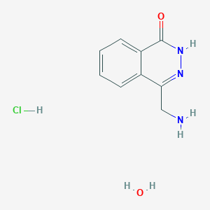 molecular formula C9H12ClN3O2 B7979144 4-(Aminomethyl)phthalazin-1(2H)-one hydrochloride hydrate 