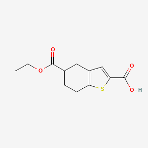 molecular formula C12H14O4S B7979224 5-(Ethoxycarbonyl)-4,5,6,7-tetrahydro-1-benzothiophene-2-carboxylic acid 