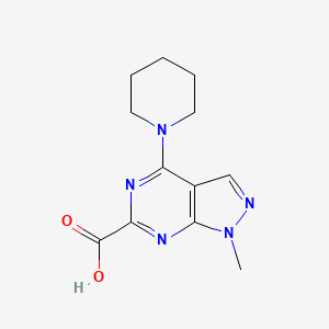 molecular formula C12H15N5O2 B7979229 1-methyl-4-piperidino-1H-pyrazolo[3,4-d]pyrimidine-6-carboxylic acid 