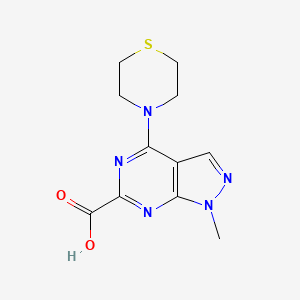 molecular formula C11H13N5O2S B7979235 1-methyl-4-(1,4-thiazinan-4-yl)-1H-pyrazolo[3,4-d]pyrimidine-6-carboxylic acid 