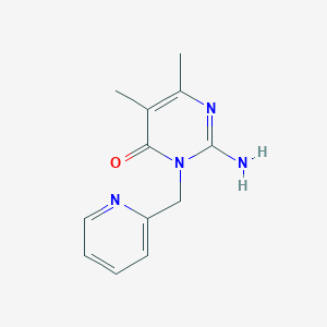 molecular formula C12H14N4O B7979250 2-amino-5,6-dimethyl-3-(pyridin-2-ylmethyl)pyrimidin-4(3H)-one 