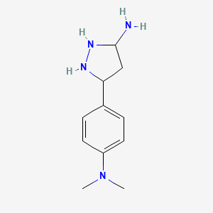 molecular formula C11H18N4 B7979303 5-[4-(Dimethylamino)phenyl]pyrazolidin-3-amine 