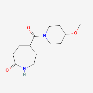 molecular formula C13H22N2O3 B7979358 5-[(4-Methoxypiperidino)carbonyl]-2-azepanone 