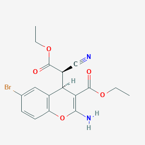 ethyl (4R)-2-amino-6-bromo-4-[(1R)-1-cyano-2-ethoxy-2-oxoethyl]-4H-chromene-3-carboxylate