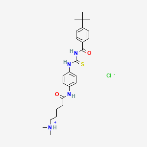[5-[4-[(4-Tert-butylbenzoyl)carbamothioylamino]anilino]-5-oxopentyl]-dimethylazanium;chloride