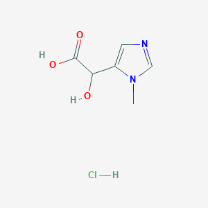molecular formula C6H9ClN2O3 B7979485 2-hydroxy-2-(1-methyl-1H-imidazol-5-yl)acetic acid hydrochloride 