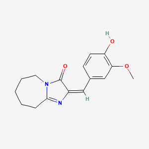 (2E)-2-[(4-hydroxy-3-methoxyphenyl)methylidene]-6,7,8,9-tetrahydro-5H-imidazo[1,2-a]azepin-3-one