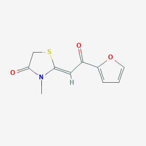 molecular formula C10H9NO3S B7979494 2-[2-(Furan-2-yl)-2-oxoethylidene]-3-methyl-1,3-thiazolidin-4-one 