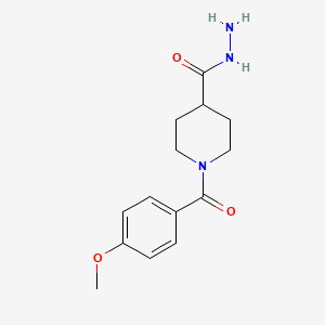 molecular formula C14H19N3O3 B7979605 1-(4-Methoxybenzoyl)-4-piperidinecarbohydrazide 