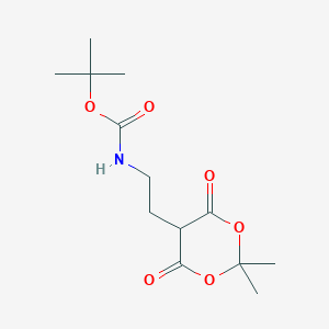 molecular formula C13H21NO6 B7979616 Tert-butyl 2-(2,2-dimethyl-4,6-dioxo-1,3-dioxan-5-yl)ethylcarbamate 