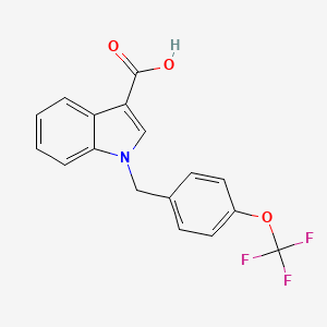 molecular formula C17H12F3NO3 B7979631 1-[4-(trifluoromethoxy)benzyl]-1H-indole-3-carboxylic acid 