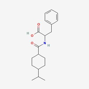 molecular formula C19H27NO3 B7979653 2-{[4-(Methylethyl)cyclohexyl]carbonylamino}-3-phenylpropanoic acid 