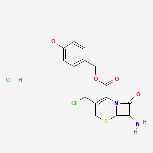 (4-Methoxyphenyl)methyl 7-amino-3-(chloromethyl)-8-oxo-5-thia-1-azabicyclo[4.2.0]oct-2-ene-2-carboxylate;hydrochloride