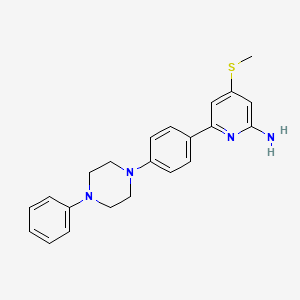 molecular formula C22H24N4S B7979770 4-(Methylsulfanyl)-6-[4-(4-phenyl-1-piperazinyl)phenyl]-2-pyridinylamine 