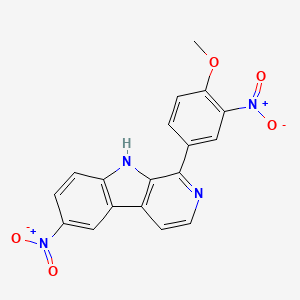 molecular formula C18H12N4O5 B7979802 1-(4-methoxy-3-nitrophenyl)-6-nitro-9H-beta-carboline 