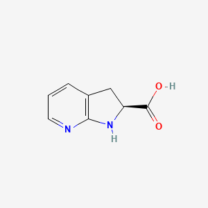 molecular formula C8H8N2O2 B7979833 (S)-2,3-二氢-1H-吡咯并[2,3-b]吡啶-2-羧酸 CAS No. 849050-02-8