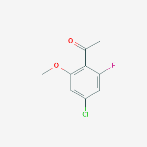 molecular formula C9H8ClFO2 B7979866 1-(4-Chloro-2-fluoro-6-methoxyphenyl)ethanone 