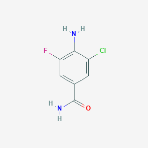 molecular formula C7H6ClFN2O B7979900 4-Amino-3-chloro-5-fluorobenzamide 