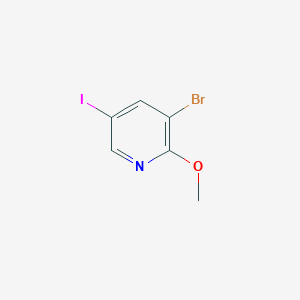 molecular formula C6H5BrINO B7979951 3-Bromo-5-iodo-2-methoxypyridine 