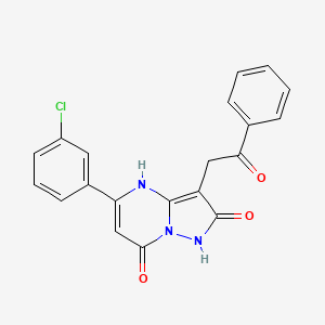 5-(3-Chlorophenyl)-3-(2-oxo-2-phenylethyl)pyrazolo[1,5-A]pyrimidine-2,7(1H,4H)-dione