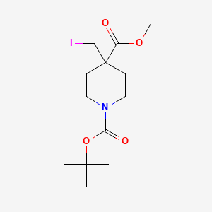 molecular formula C13H22INO4 B7980000 1-tert-Butyl 4-methyl 4-(iodomethyl)piperidine-1,4-dicarboxylate 