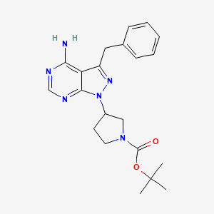 molecular formula C21H26N6O2 B7980011 tert-Butyl 3-(4-amino-3-benzyl-1H-pyrazolo[3,4-d]pyrimidin-1-yl)pyrrolidine-1-carboxylate 