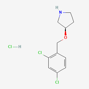 molecular formula C11H14Cl3NO B7980065 (R)-3-(2,4-Dichloro-benzyloxy)-pyrrolidine hydrochloride 